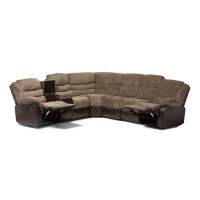 Baxton Studio 9393F-D110-Brown-SF Robinson Modern and Contemporary Taupe Two-Tone Sectional Sofa